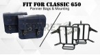 For Royal Enfield Classic 650 Genuine Leather Pannier Bags With Mounting - SPAREZO